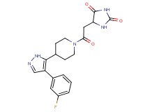 5-(2-{4-[4-(3-fluorophenyl)-1H-pyrazol-5-yl]piperidin-1-yl}-2-oxoethyl)imidazolidine-2,4-dione
