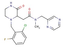 2-[1-(2-chloro-6-fluorobenzyl)-3-oxo-2-piperazinyl]-N-methyl-N-(2-pyrazinylmethyl)acetamide