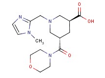 (3S*,5S*)-1-[(1-methyl-1H-imidazol-2-yl)methyl]-5-(4-morpholinylcarbonyl)-3-piperidinecarboxylic acid