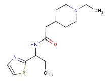 2-(1-ethyl-4-piperidinyl)-N-[1-(1,3-thiazol-2-yl)propyl]acetamide