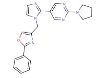 5-{1-[(2-phenyl-1,3-oxazol-4-yl)methyl]-1H-imidazol-2-yl}-2-pyrrolidin-1-ylpyrimidine