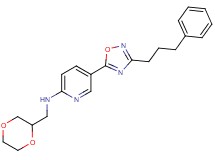 N-(1,4-dioxan-2-ylmethyl)-5-[3-(3-phenylpropyl)-1,2,4-oxadiazol-5-yl]-2-pyridinamine