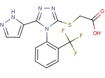 ({5-(1H-pyrazol-5-yl)-4-[2-(trifluoromethyl)phenyl]-4H-1,2,4-triazol-3-yl}thio)acetic acid