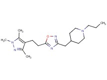 1-propyl-4-({5-[2-(1,3,5-trimethyl-1H-pyrazol-4-yl)ethyl]-1,2,4-oxadiazol-3-yl}methyl)piperidine