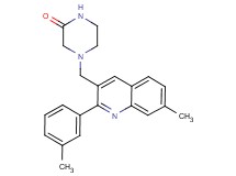 4-{[7-methyl-2-(3-methylphenyl)-3-quinolinyl]methyl}-2-piperazinone