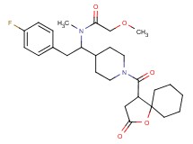 N-(2-(4-fluorophenyl)-1-{1-[(2-oxo-1-oxaspiro[4.5]dec-4-yl)carbonyl]-4-piperidinyl}ethyl)-2-methoxy-N-methylacetamide