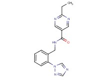 2-ethyl-N-[2-(1H-1,2,4-triazol-1-yl)benzyl]-5-pyrimidinecarboxamide