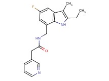 N-[(2-ethyl-5-fluoro-3-methyl-1H-indol-7-yl)methyl]-2-(3-pyridinyl)acetamide