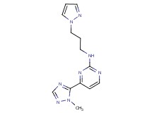 4-(1-methyl-1H-1,2,4-triazol-5-yl)-N-[3-(1H-pyrazol-1-yl)propyl]-2-pyrimidinamine