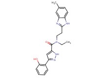 N-ethyl-3-(2-hydroxyphenyl)-N-[2-(5-methyl-1H-benzimidazol-2-yl)ethyl]-1H-pyrazole-5-carboxamide