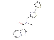 N-methyl-N-{[2-(2-thienyl)-1,3-thiazol-4-yl]methyl}pyrazolo[1,5-a]pyridine-3-carboxamide