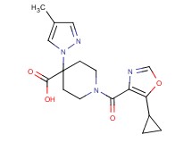 1-[(5-cyclopropyl-1,3-oxazol-4-yl)carbonyl]-4-(4-methyl-1H-pyrazol-1-yl)piperidine-4-carboxylic acid