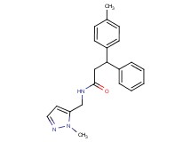 3-(4-methylphenyl)-N-[(1-methyl-1H-pyrazol-5-yl)methyl]-3-phenylpropanamide