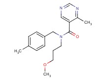 N-(3-methoxypropyl)-4-methyl-N-(4-methylbenzyl)pyrimidine-5-carboxamide
