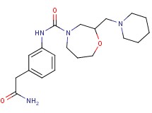 N-[3-(2-amino-2-oxoethyl)phenyl]-2-(piperidin-1-ylmethyl)-1,4-oxazepane-4-carboxamide