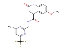 6-methoxy-N-{[4-methyl-6-(trifluoromethyl)-2-pyrimidinyl]methyl}-2-oxo-1,2,3,4-tetrahydro-4-quinolinecarboxamide