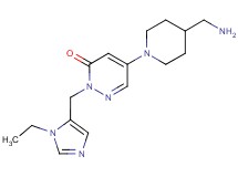 5-[4-(aminomethyl)-1-piperidinyl]-2-[(1-ethyl-1H-imidazol-5-yl)methyl]-3(2H)-pyridazinone dihydrochloride