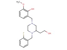 2-{[4-(2-fluorobenzyl)-3-(2-hydroxyethyl)-1-piperazinyl]methyl}-6-methoxyphenol