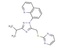 8-{3-isopropyl-5-[(pyrimidin-2-ylthio)methyl]-1H-1,2,4-triazol-1-yl}quinoline
