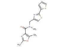N,2,5-trimethyl-N-{[2-(2-thienyl)-1,3-thiazol-4-yl]methyl}-1,3-oxazole-4-carboxamide