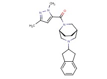 (1S*,5R*)-3-(2,3-dihydro-1H-inden-2-yl)-6-[(1,3-dimethyl-1H-pyrazol-5-yl)carbonyl]-3,6-diazabicyclo[3.2.2]nonane