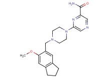 6-{4-[(6-methoxy-2,3-dihydro-1H-inden-5-yl)methyl]piperazin-1-yl}pyrazine-2-carboxamide