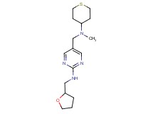5-{[methyl(tetrahydro-2H-thiopyran-4-yl)amino]methyl}-N-(tetrahydrofuran-2-ylmethyl)pyrimidin-2-amine