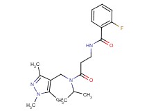 2-fluoro-N-(3-{isopropyl[(1,3,5-trimethyl-1H-pyrazol-4-yl)methyl]amino}-3-oxopropyl)benzamide