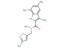 N,3,5,7-tetramethyl-N-[(3-methyl-5-isoxazolyl)methyl]-1H-indole-2-carboxamide