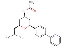 N-[(2S*,4R*,6S*)-2-isobutyl-6-(4-pyridin-2-ylphenyl)tetrahydro-2H-pyran-4-yl]acetamide