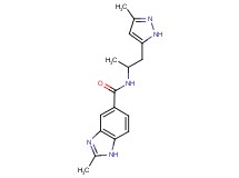 2-methyl-N-[1-methyl-2-(3-methyl-1H-pyrazol-5-yl)ethyl]-1H-benzimidazole-5-carboxamide