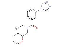 N-ethyl-N-(tetrahydro-2H-pyran-2-ylmethyl)-3-(4H-1,2,4-triazol-4-yl)benzamide