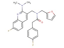 N-{[2-(dimethylamino)-7-fluoro-3-quinolinyl]methyl}-2-(4-fluorophenyl)-N-(2-furylmethyl)acetamide