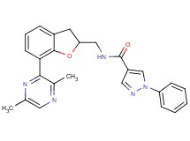 N-{[7-(3,6-dimethyl-2-pyrazinyl)-2,3-dihydro-1-benzofuran-2-yl]methyl}-1-phenyl-1H-pyrazole-4-carboxamide