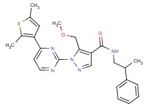 1-[4-(2,5-dimethyl-3-thienyl)-2-pyrimidinyl]-5-(methoxymethyl)-N-(2-phenylpropyl)-1H-pyrazole-4-carboxamide
