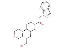 3-[(3R*,4S*)-1-(1H-indazol-1-ylacetyl)-4-morpholin-4-ylpiperidin-3-yl]propan-1-ol