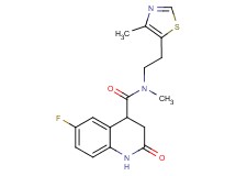 6-fluoro-N-methyl-N-[2-(4-methyl-1,3-thiazol-5-yl)ethyl]-2-oxo-1,2,3,4-tetrahydro-4-quinolinecarboxamide