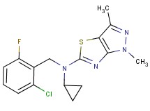 N-(2-chloro-6-fluorobenzyl)-N-cyclopropyl-1,3-dimethyl-1H-pyrazolo[3,4-d][1,3]thiazol-5-amine