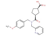 (1R*,3S*)-3-{[(4-methoxybenzyl)(pyridin-2-ylmethyl)amino]carbonyl}cyclopentanecarboxylic acid