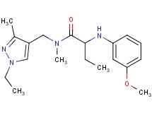 N-[(1-ethyl-3-methyl-1H-pyrazol-4-yl)methyl]-2-[(3-methoxyphenyl)amino]-N-methylbutanamide