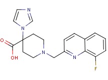 1-[(8-fluoroquinolin-2-yl)methyl]-4-(1H-imidazol-1-yl)piperidine-4-carboxylic acid
