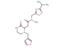 2-[1-(3-furylmethyl)-3-oxo-2-piperazinyl]-N-[(3-isopropyl-1,2,4-oxadiazol-5-yl)methyl]-N-methylacetamide