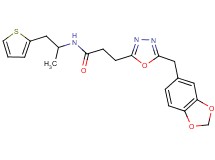 3-[5-(1,3-benzodioxol-5-ylmethyl)-1,3,4-oxadiazol-2-yl]-N-[1-methyl-2-(2-thienyl)ethyl]propanamide