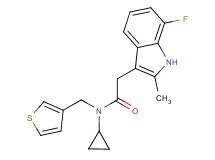 N-cyclopropyl-2-(7-fluoro-2-methyl-1H-indol-3-yl)-N-(3-thienylmethyl)acetamide