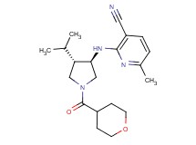 2-{[(3R*,4S*)-4-isopropyl-1-(tetrahydro-2H-pyran-4-ylcarbonyl)-3-pyrrolidinyl]amino}-6-methylnicotinonitrile