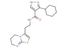 3-cyclohexyl-N-[2-(6,7-dihydro-5H-[1,3]thiazolo[3,2-a]pyrimidin-3-yl)ethyl]-1H-pyrazole-4-carboxamide