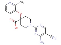 1-(4-amino-5-cyanopyrimidin-2-yl)-4-[(2-methylpyridin-3-yl)oxy]piperidine-4-carboxylic acid