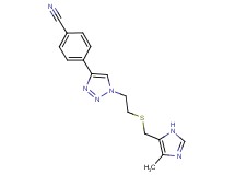 4-[1-(2-{[(4-methyl-1H-imidazol-5-yl)methyl]thio}ethyl)-1H-1,2,3-triazol-4-yl]benzonitrile