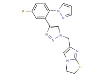 6-({4-[5-fluoro-2-(1H-pyrazol-1-yl)phenyl]-1H-1,2,3-triazol-1-yl}methyl)-2,3-dihydroimidazo[2,1-b][1,3]thiazole