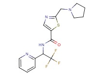 2-(pyrrolidin-1-ylmethyl)-N-(2,2,2-trifluoro-1-pyridin-2-ylethyl)-1,3-thiazole-5-carboxamide